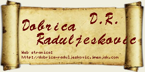 Dobrica Raduljesković vizit kartica